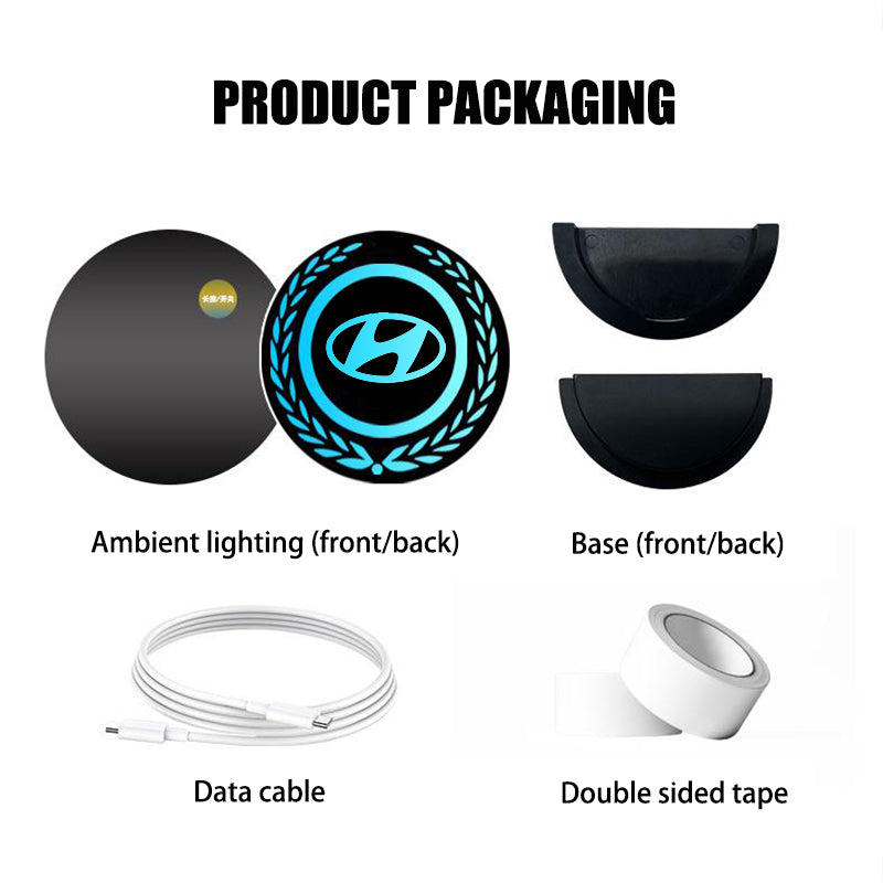 Logo auto a LED ricaricabile - Effetto luce al neon